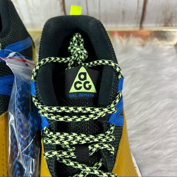 New Nike ACG Okwahn 2 Dark Citron/ Volt Glow Hiking Trail Shoes Sneakers - Picture 7 of 14